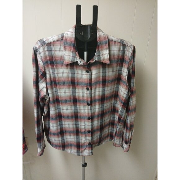 Jackets & Blazers - VTG Lee Rider Womens XL   Flannel  Fleece Lined Shacket Red Purple Plaid Y2K